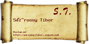 Sárossy Tibor névjegykártya